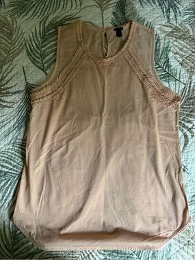 J. Crew Pink Braided-Trim Sleeveless Top